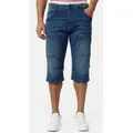 Indicode 3/4-Jeans Herren Fortune Herrenshorts Jeansshorts Shorts 3/4 Jeansshorts mit 5 Taschen blau S