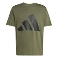 Adidas Men's Essentials Big Logo Single Jersey Tee, Olive Strata/Black, S