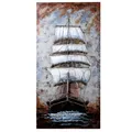 Wandbild 3D Metallbild Sailing Relief Unikat Bild Metall handgefertigt B=73cm