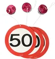 3er Set Rotorspirale 50. Geburtstag, Girlande, Verkehrsschild 05133