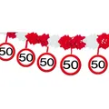 Geburtstagsgirlande 50er Geburtstag Girlande Verkehrsschilder Partygirlande
