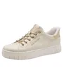 Marco Tozzi Damen Sneaker weiches Feel Me Wechselfußbett weiches Innenfutter Modern, beige (Dune MET.Comb), 42 EU