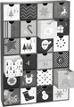 BRUBAKER Adventskalender zum Befüllen - Schwarz Weiße Weihnachten - DIY Weihnachtskalender mit 24 Türchen für Gutscheine, Süßigkeiten und andere Überraschungen - 39 cm groß aus Pappe