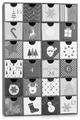 Adventskalender 24 X-Mas Kisten zum Befüllen 39 cm Weihnachten Schwarz Weiß
