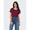 ONLY T-Shirt ONLMOSTER – Kurzarmshirt mit Aufschlag und klassischem Look Viskosemischung, regular fit rot L (40)