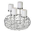 EDZARD Adventskranz Milano Up, Edelstahl glänzend vernickelt, Durchmesser 30 cm, für Stumpenkerzen ø 6 cm