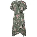 Vero Moda Midikleid Saki (1-tlg) Wickel-Design grün|rosa XS (34)