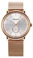 Kienzle Quarzuhr Schweizer Ronda 1069, 42 mm Edelstahl roségoldfarben, Silber Zifferblatt, kleine Sekunde, gewölbtes Mineralglas, Mesh-Armband 22 mm, 5 BAR