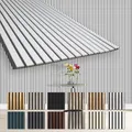 Hexim Wanddekoobjekt AP11 (Akustikpaneele 278x60cm - flexible Lamellenwand Holz MDF Wandpaneele Lamellenverkleidung Wandverkleidung Innendekoration schalldämmend (1 Paneel / 1,67 m² White - AP11), AP11 - White