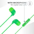 In-Ear Kopfhörer Kabel Grün | Stereo 3.5mm Klinke Mikrofon 120cm Anti-Tangle