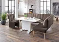 exxpo - sofa fashion Eckbank Costa, moderne Rückensteppung, bequem und elegant, hoher Holzfuß, Frei im Raum stellbar