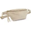 Bauchtasche ELBSAND "Umhängetasche", Damen, Gr. B/H/T: 26cm x 12cm x 7cm, beige (sand), Veloursleder, unifarben, Taschen, aus Leder, Brusttasche, Schultertasche, Crossbody Bag