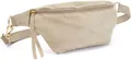Bauchtasche "Umhängetasche", aus Leder, Brusttasche, Schultertasche, Crossbody Bag, Gr. B/H/T: 26 cm x 12 cm x 7 cm, sand