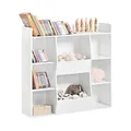 SoBuy Kinder Bücherregal Montessori Regal Kinderzimmer mit 8 Offenes Fach Kinderregal für Spielzeug Aufbewahrung Weiß 106x104x30 cm KMB55-W