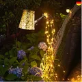 Solar Gießkanne Lichter Gartendeko Lichterketten Außen Wasserdicht Duschlicht