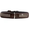 HUNTER SOFTIE DELUXE Hundehalsband, Kunstleder, glitzernde Strasssteine, 40 (XS-S), braun