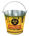 Biohazard Metall Eimer als Halloween Deko
