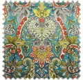 Heiro Stoff Samt Velours Möbelstoff Paisley Türkis mit Fleckschutz, Polsterstoff Meterware - Breite:138 cm