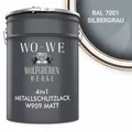 Metallschutzlack 4in1 Metalllack Metallfarbe Metallschutzfarbe MATT W909 Silbergrau - 5L