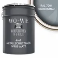 WO-WE Metallschutzlack Metalllack Metallfarbe Metallschutzfarbe MATT W909, 0,75L - 5L, Außenbereich