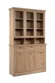 Finori Buffet Landhaus, 6 Türen, 3 Schübe, Glas / Eiche Dekor - 120x200x40cm (BxHxT)