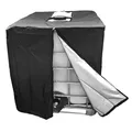 KesTek IBC Profi Tankabdeckung Hülle Abdeckplane 1000L, Regenwassertank Schutzhülle, Schwarz, Wasserdicht, 420D Oxford, UV-beständig, Reißfest