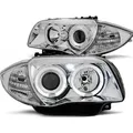 Scheinwerfer Angel Eyes passend für BMW 1er E81 E82 E87 E88 Bj. 04-11 Chrom