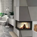 Kratki Kamineinsatz aus Stahl MBO rechts 15 kW Ø 200 mit Schiebetür