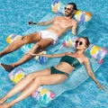 Elidepe Luftmatratze Pool, XL Luftmatratze Wasser, 2 Stück Pool Zubehör Pool Spielzeug, 4 in 1 Wasserhängematte Wasserspielzeug
