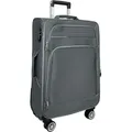 My Travel Bag 3090 Stoffkoffer 4-Rollen Trolley Koffer Reisekoffer Tasche Reisetasche Leicht Grau M (Handgepäck)