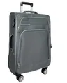 MY TRAVEL BAG Stoff Reisekoffer Trolley Erweiterbar mit Zwillingsrollen (M/L/XL/XXL oder 4er Set) Weichgepäck (Grau, Handgepäck (55cm))