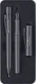 Faber-Castell 201626 - Geschenkset Grip Edition, All Black, mit Füller M und Kugelschreiber XB im Metalletui