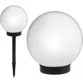 Solarlampe Solarkugel Kugelleuchte Gartenleuchte Solar Erdspieß Bunt Farbwechsel 30cm - Schwarz/Weiß