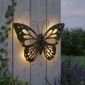 abc HOME | Wanddeko Schmetterling | LEDs | Solarpanel | Lichtsensor | 42 cm B