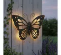 abc HOME Gartenfigur Wanddeko Schmetterling, LEDs, Solarpanel, Lichtsensor