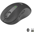 Logitech Signature M650 Medium, kabellose Maus, Bluetooth- und Logi Bolt-kompatibel, Siltent Touch, Smartwheel, USB-Empfänger, Graphite