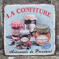 Blechschild Türschild Schild Vintage Retro Stil Confiture 30 x 30 cm