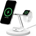 Belkin BOOST CHARGE PRO 3-in-1 Qi2 Wireless Charger 15W Ladestation weiß