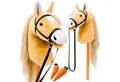 Hoofly Steckenpferd Hoofly® Hobby Horse Pferde Set mit Trense und Schraubstab in 4 Designs, (mit Trense & Schraubstab, hobby horsing, Stockpferd), Abschraubbarer Stab