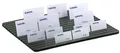 EUROPEL Aufstell-Verteilerplatte mit 15 Slots, für Namensschilder, 8 mm PVC-Schaum, Schwarz | Für 60 Schilder (95 x 60 mm) oder 75 Schilder (75 x 40 mm) | Tablettgröße 290 x 390 x 8 mm