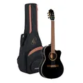 Ortega Guitars Konzert Gitarre Elektro-Akustisch – 4/4, Slim Neck, Thinline Body – Performer Series – Inklusive Gig Bag – Massive Sitka Fichte, Sapele, Schwarz (RCE138-T4BK)