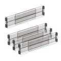 Relaxdays 16-tlg. Schubladentrenner Set Kunststoff Transparent Rutschfest 8 cm x 28-53 cm x 2,5 cm