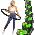 Hop-Sport Hula Hoop Reifen Erwachsene mit 64 Massage Noppen - Hoola Hoop zum Abnehmen, 8 verstellbare Teile, 98cm Durchmesser