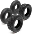 Wiltec 2x Reifenmantel 2x Schlauch für Aufsitzmäher/Rasentraktor 15x6.00-6 4PR Gerades Ventil