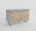 Garderobenbank Kai Eiche Bianco teilmassiv 82x52cm Sitzbank Flur Neu & OVP