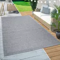 In-& Outdoor Teppich Balkon Küchenteppich Modernes Bordüren Design Beige Grau Grösse 80x150 cm