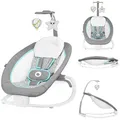 LIONELO Pascal Baby Wippe, sanfte Vibrationen, 5 Melodien, Spielzeugkarussell mit interaktiven Plüschtieren, Kopfkissen, verstellbare Rückenlehne, Energiesparsystem