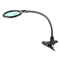 Lumeno 6803SW Lupenleuchte LED Klemmleuchte mit 30 SMD-LEDs, 6 Watt, 550 Lumen Ideal für Kosmetiksalons, Arztpraxen, Hobbybastler, Leuchtlupe, Lesehilfe, Vergrößerungslampe, Schwarz 3 Dioptrien