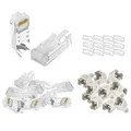 BIGtec RJ45 Stecker Netzwerkstecker 100 Stück Hirose TM11 beige Hochgeschwindigkeits Verbindung für Fast Ethernet 100BASE-TX AWG 26-27