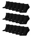 PUMA unisex Sneaker Socken Kurzsocken Sportsocken 261080001 18 Paar, Farbe:Schwarz, Menge:18 Paar (6x 3er Pack), Größe:39-42, Artikel:-200 black